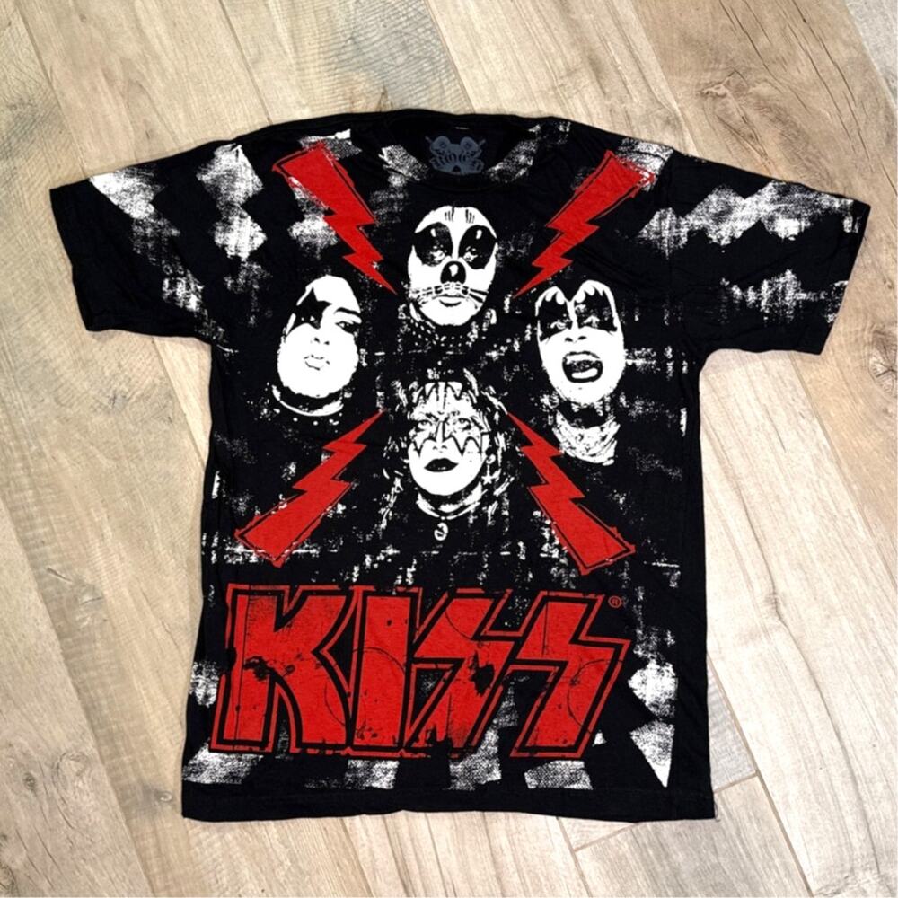 Kiss Rock Renaissance Gene Simmons Ace Frehley AOP Mens Large